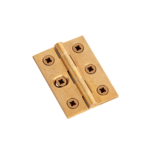 207 - (Pair of) 1 SLOT Brass Broad Butt Hinge with Pozi Screws