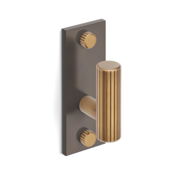 MIX Straight Knurled Single Vertical Wall Hook - Mixed Finish
