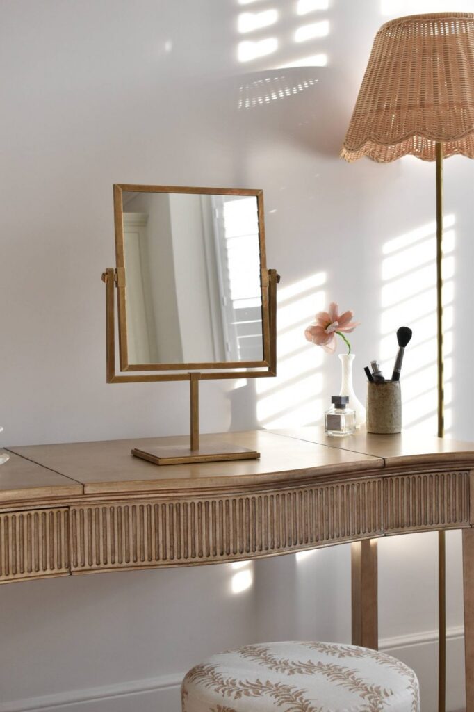 Armac Martin Freestanding vanity mirror in Antique Brass — Bath