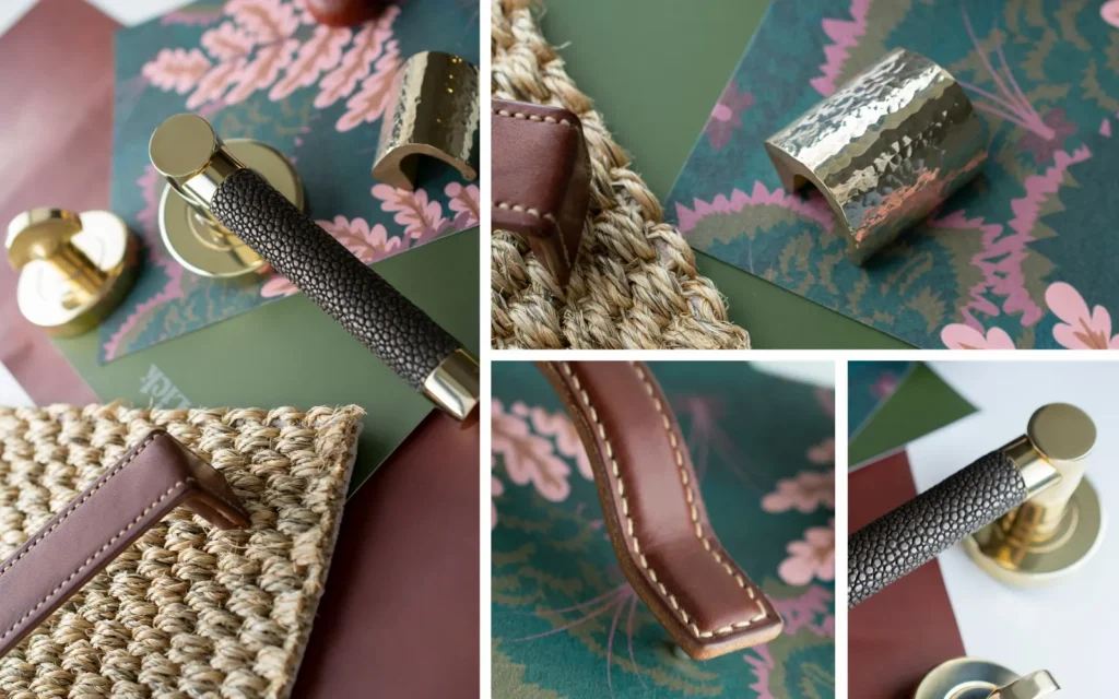 Turnstyle Designs Textured knob in Leather — Flatlay